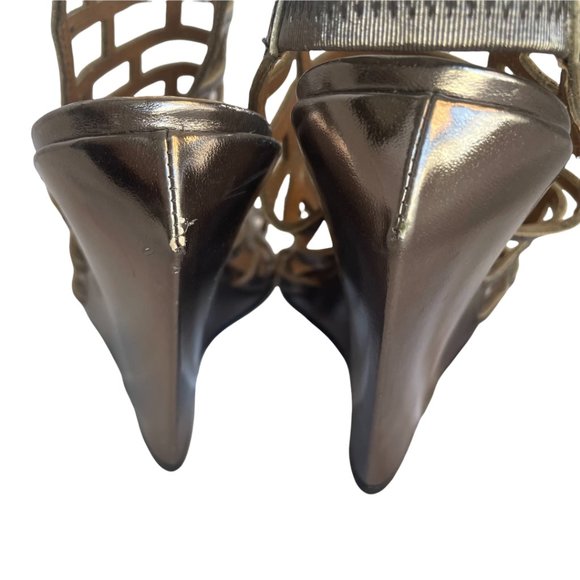 Kelsi Dagger Silver Wedge Heels Size 6 - Picture 14 of 15